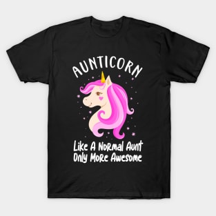 Aunticorn Aunt Cute Unicorn Family Sayings T-Shirt